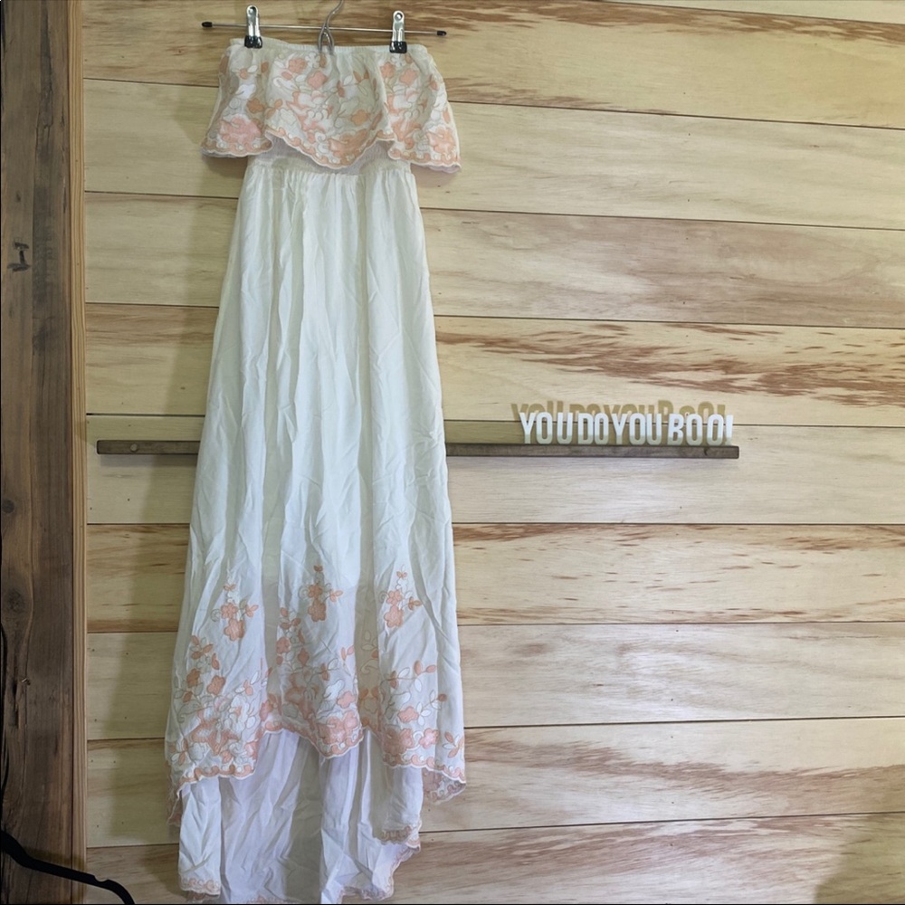 Solitaire Swim Strapless Hi Low Dress